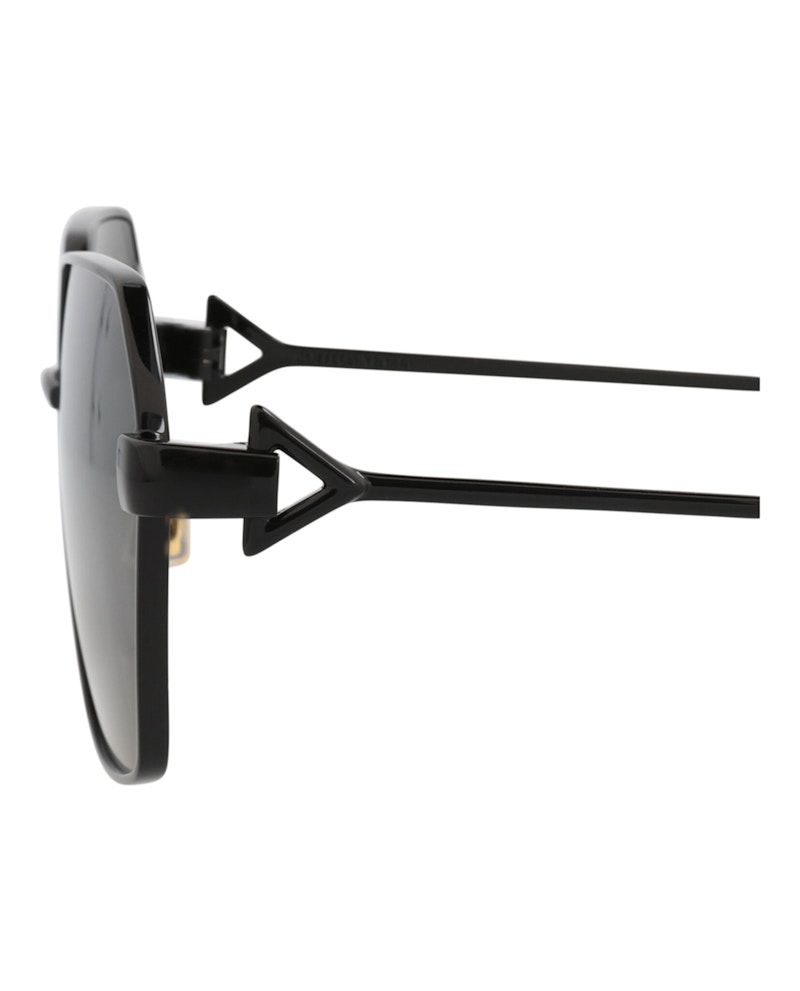 Bottega Veneta Square-Frame Metal Sunglasses Black Black Grey (BV1224S-30014275-001)