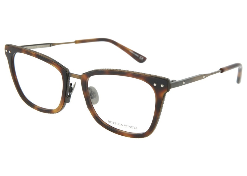 Bottega Veneta Square-Frame Optical Frames Shiny Medium Havana (BV0065O-30000537-006)
