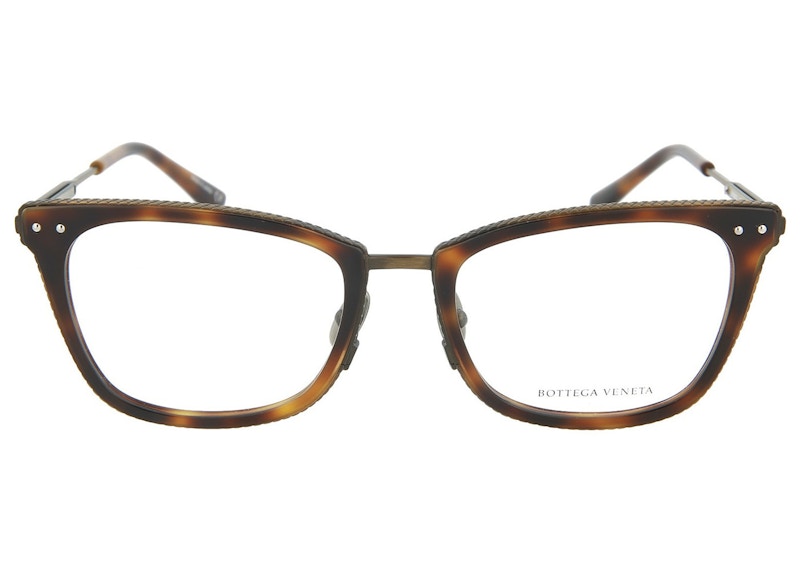 Bottega Veneta Square-Frame Optical Frames Shiny Medium Havana (BV0065O-30000537-006)