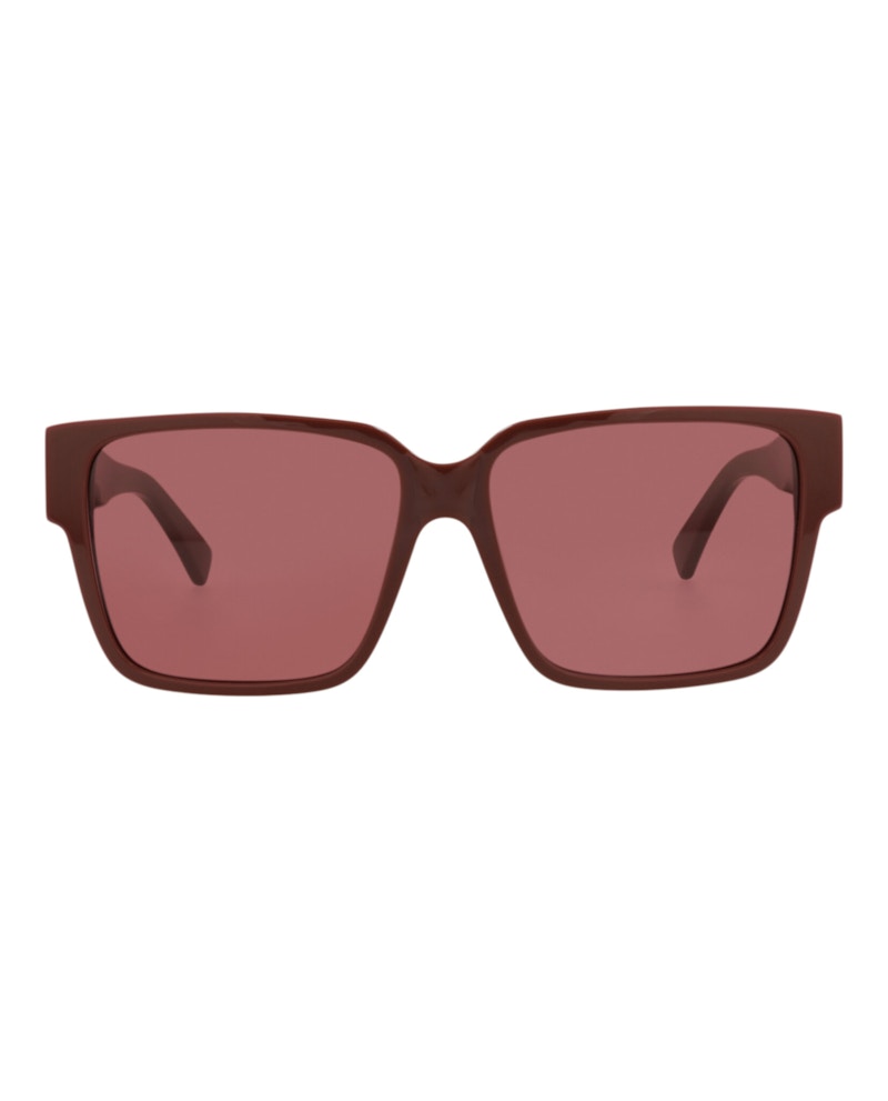 Bottega Veneta Square-Frame Recycled Acetate Sunglasses Burgundy Burgundy Red (BV1287SA-30015217-003)