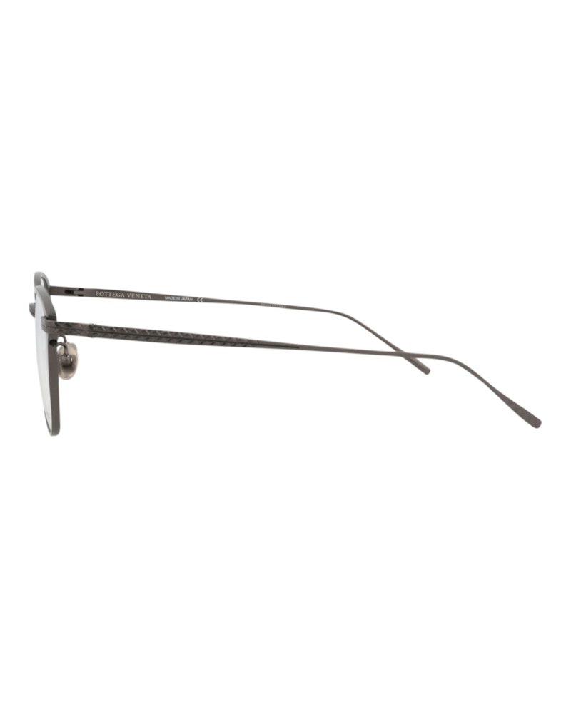 Bottega Veneta Square-Frame Titanium Optical Frames Ruthenium Ruthenium Transparent (BV0248O-30006504-002)