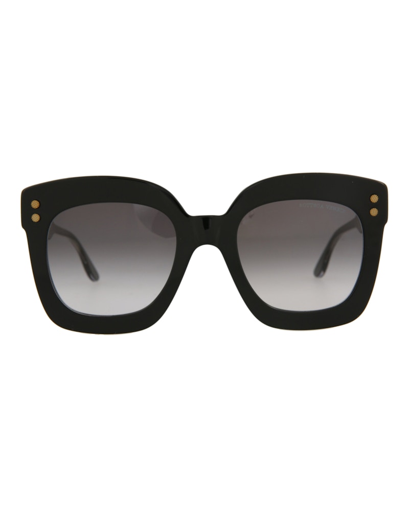 Bottega Veneta Square Sunglasses Black/Crystal/Grey (BV0238S-30006513-001)