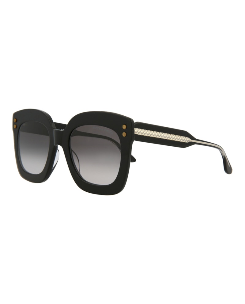 Bottega Veneta Square Sunglasses Black/Crystal/Grey (BV0238S-30006513-001)
