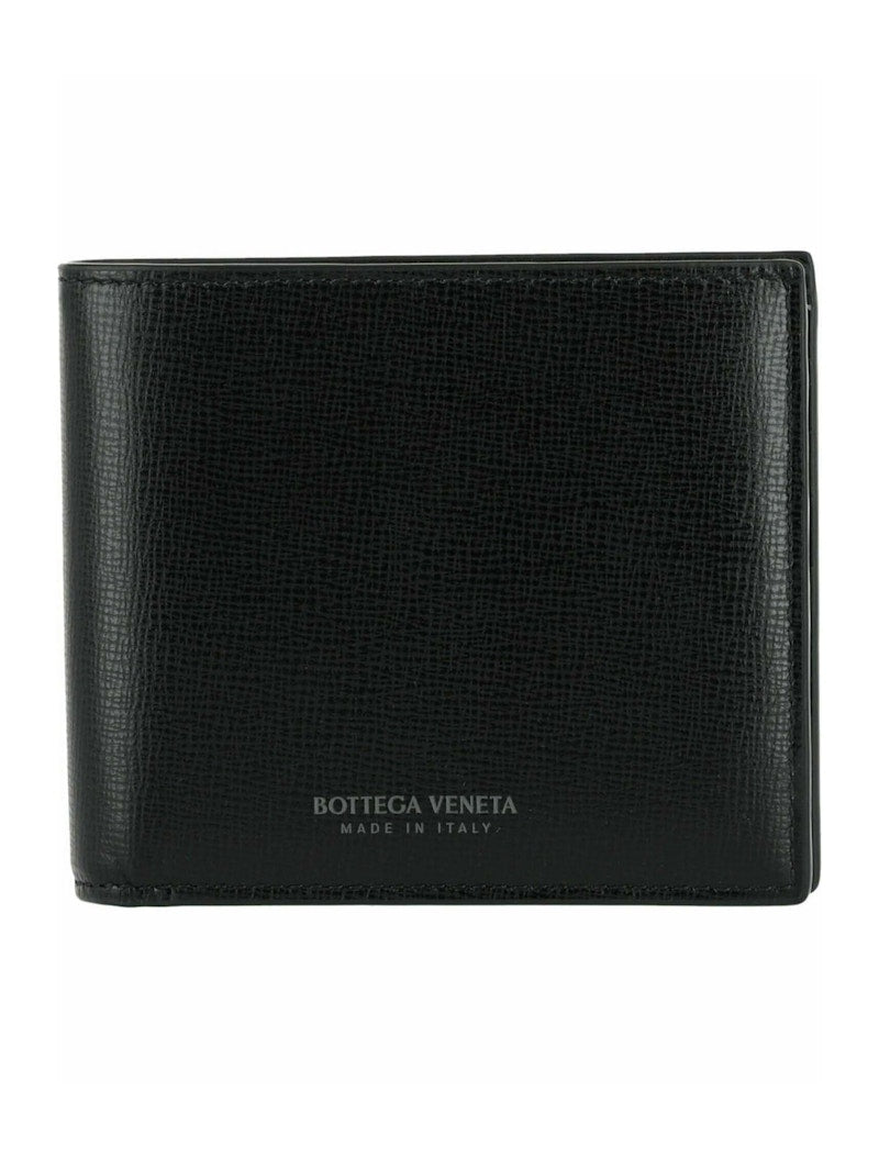 Bottega Veneta Stamped Logo Bifold Wallet Black/Silver