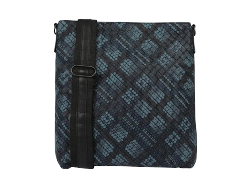 Bottega Veneta Tartan Dot Imitation Messenger Bag Navy/Black