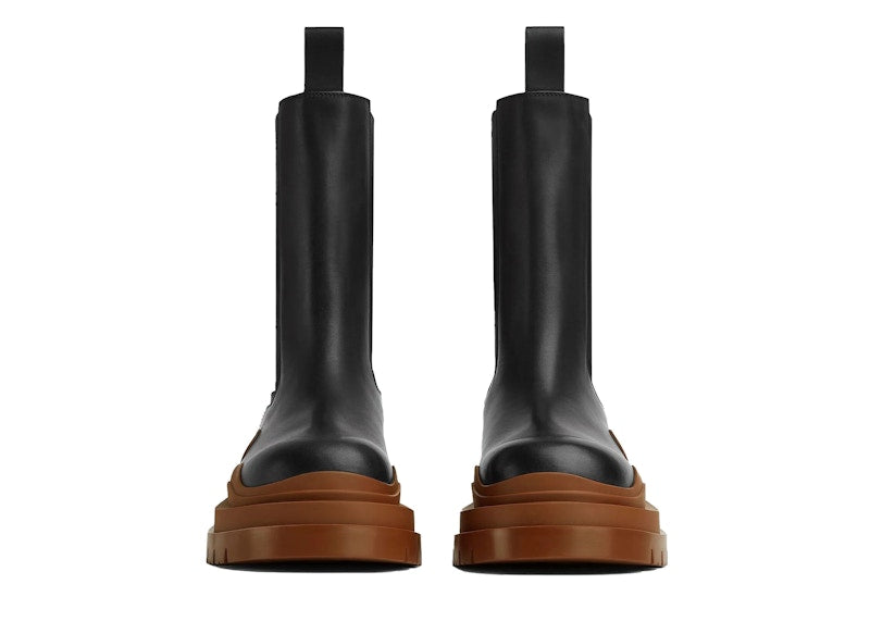 Bottega Veneta Tire Boots Black Cognac