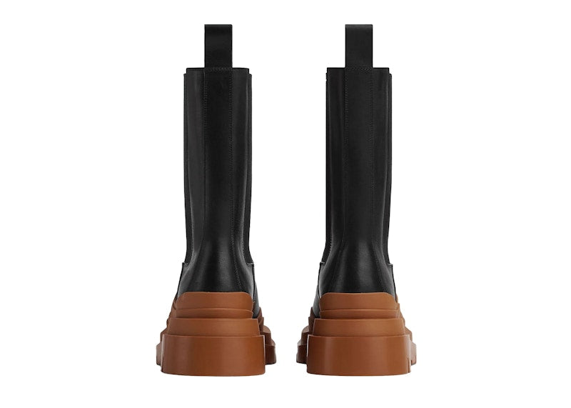 Bottega Veneta Tire Boots Black Cognac