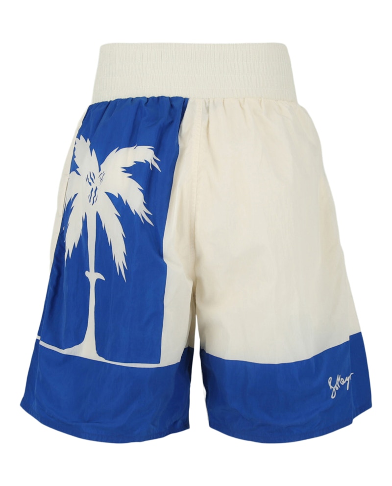 Bottega Veneta Tropical Print Shorts Ivory Blue