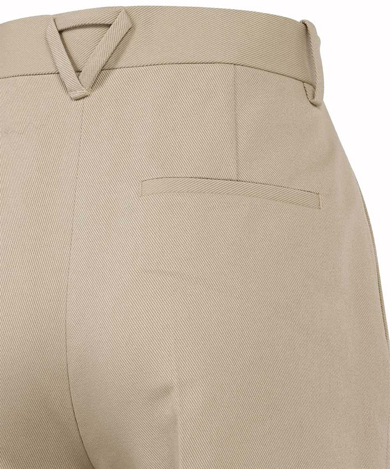 Bottega Veneta Wide Leg with Turn-Up Cuffs Trousers Cream