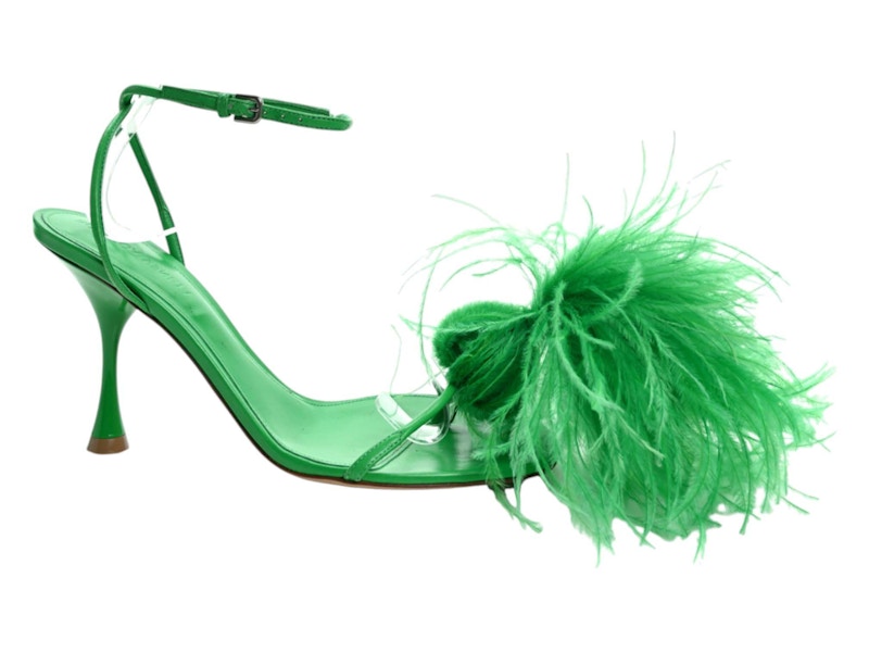 Bottega Veneta Wonderbird Nappa Feather Dot Sandals Green (Women's)