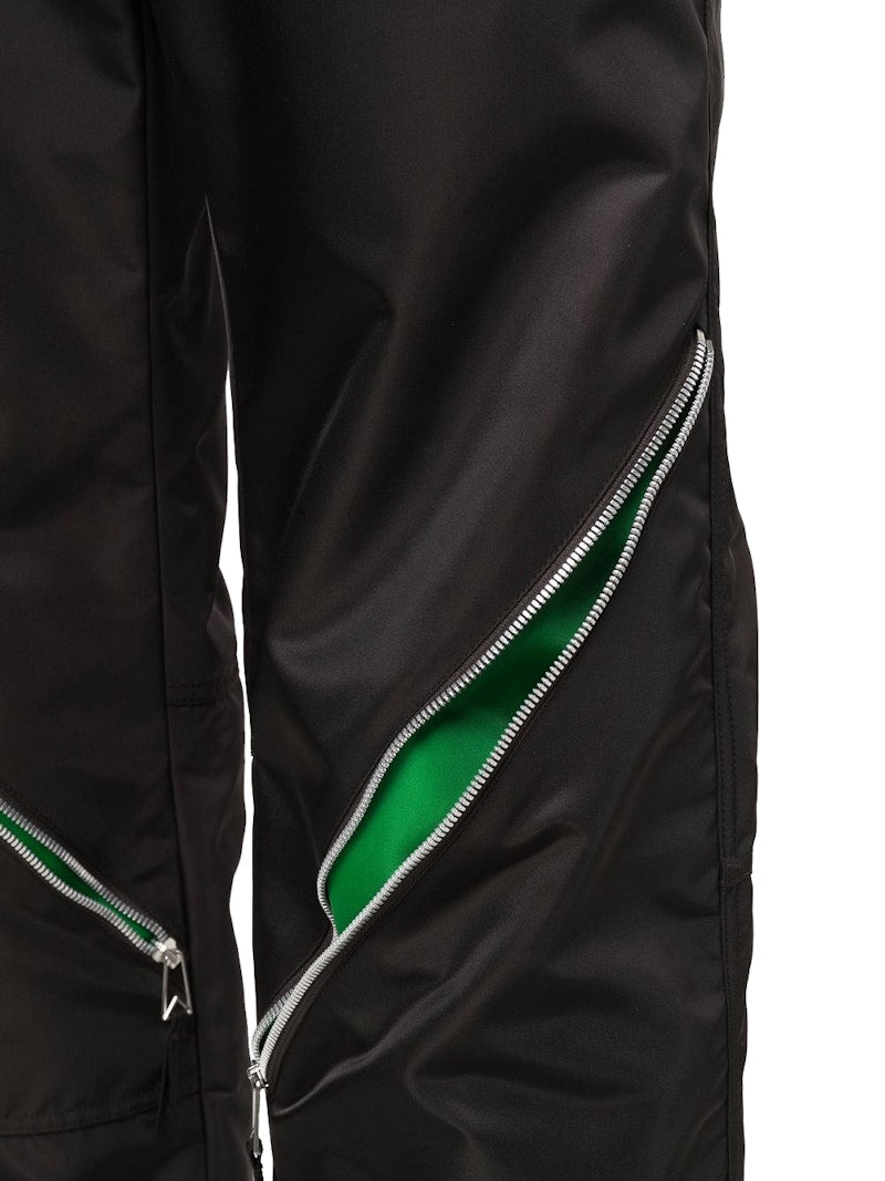 Bottega Veneta Zip Detail Straight-Legged Trousers Black/Green