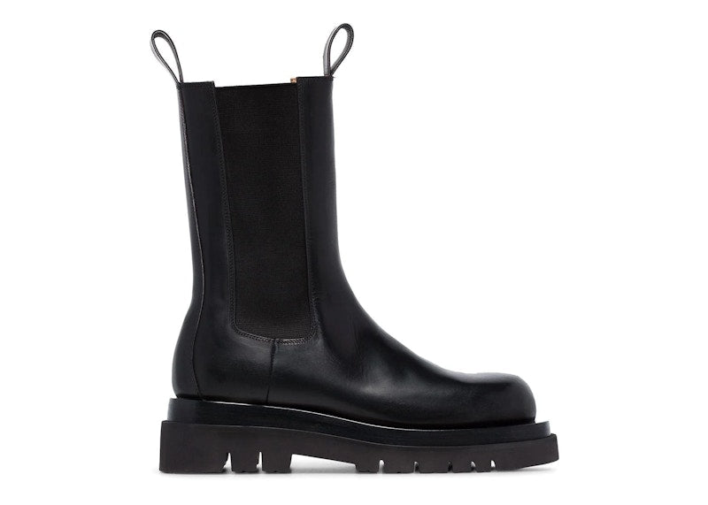 Bottega Veneta Lug Boots Black Leather