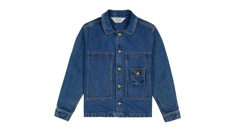 Brain Dead 15oz Selvedge Denim 37 Work Shirt Washed Indigo