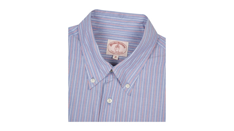 Brain Dead Brooks Brothers California Half Placket Oxford Button Up Shirt Blue