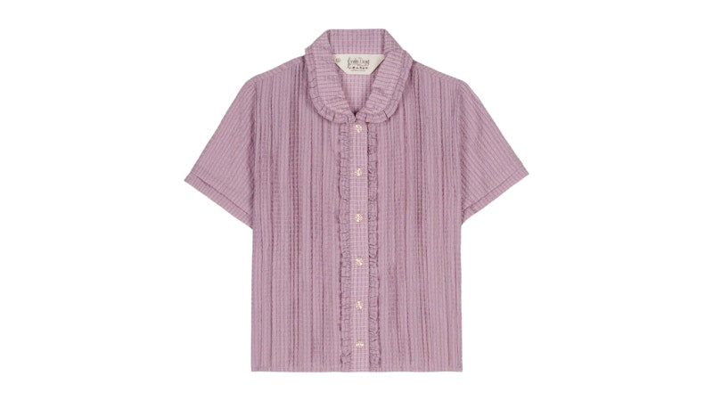 Brain Dead Mercado Seersucker Button Up Shirt Lilac