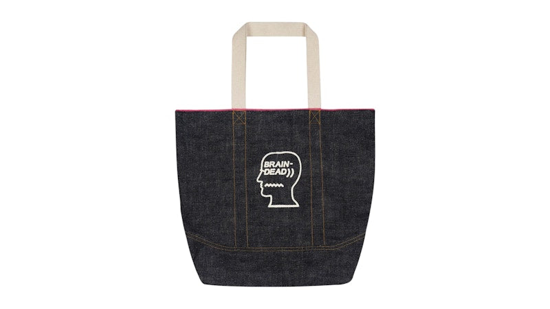 Brain Dead Selvedge Denim Logohead Tote Bag Indigo