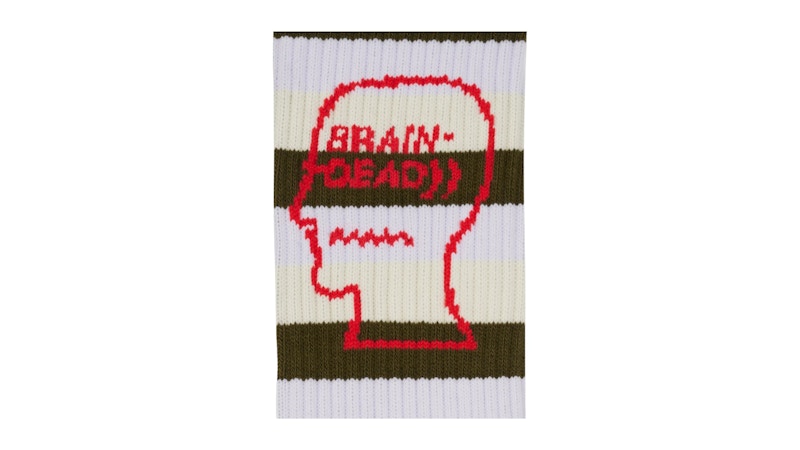 Brain Dead Striped Logo Head Sock Cement