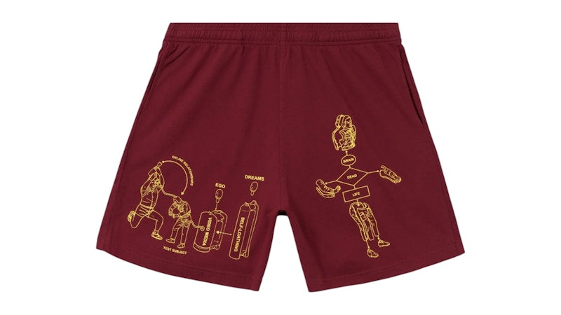 Brain Dead Tutorials Heavyweight Jersey Short Burgundy