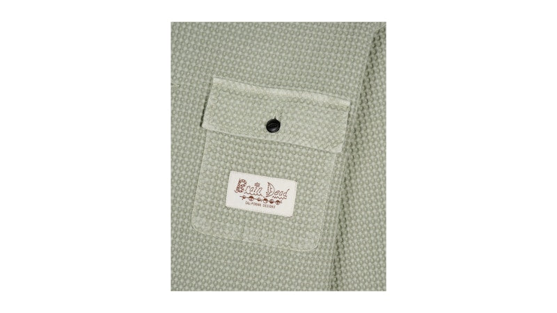 Brain Dead Waffle Button Front Shirt Stone