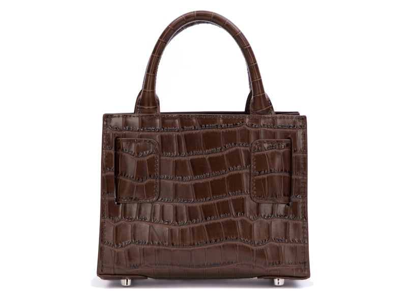 Brandon Blackwood Kuei Bag Croc Embossed Chocolate Brown