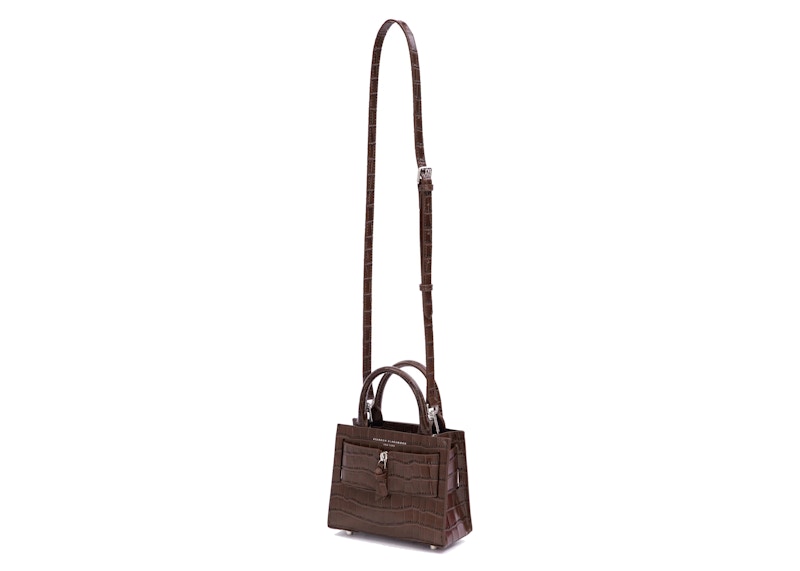 Brandon Blackwood Kuei Bag Croc Embossed Chocolate Brown