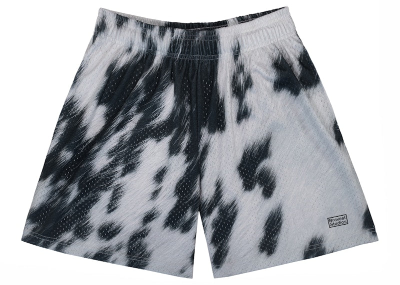 Bravest Studios Cow Print Shorts Black/White