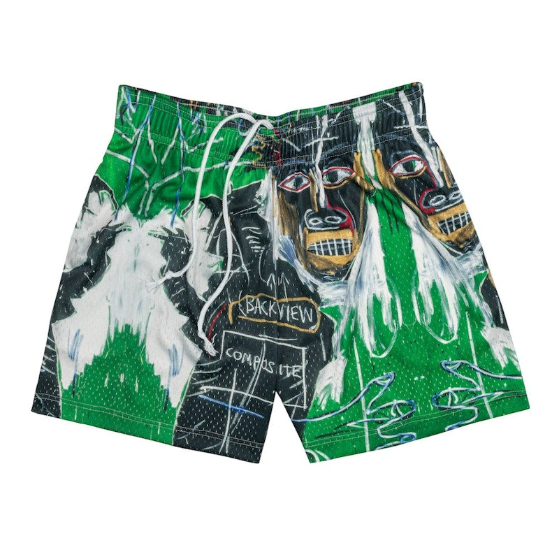 Bravest Studios Basquiat Portrait Shorts Green
