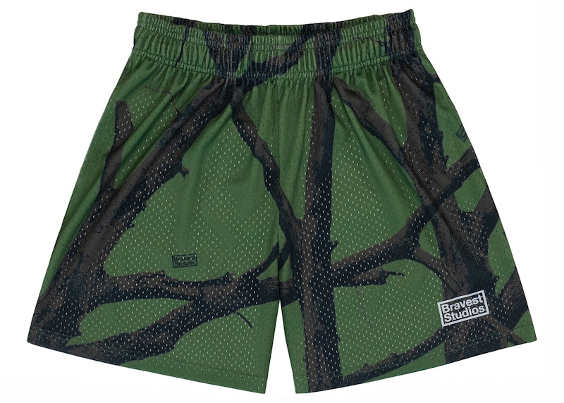 Bravest Studios Tree Camo Shorts Green