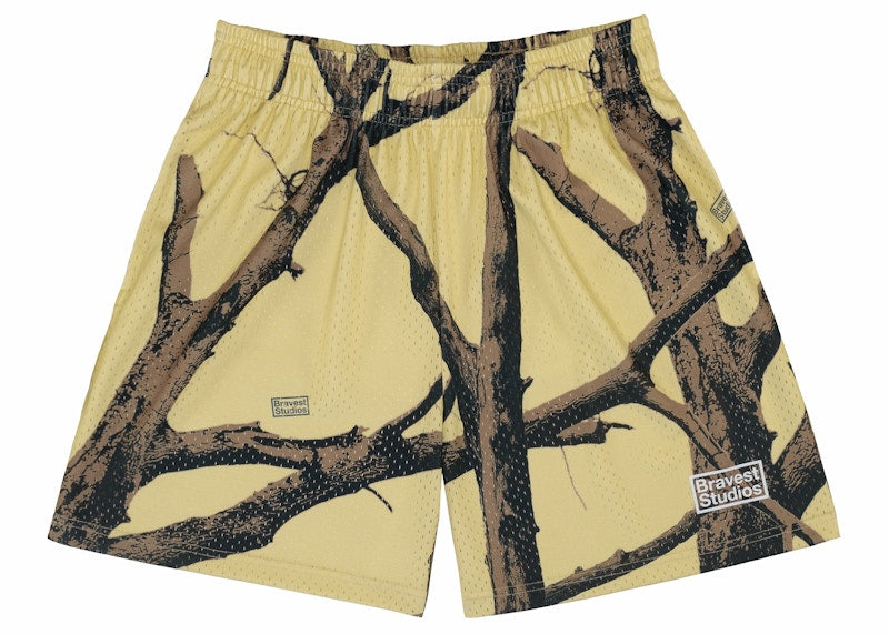 Bravest Studios Tree Camo Shorts Yellow