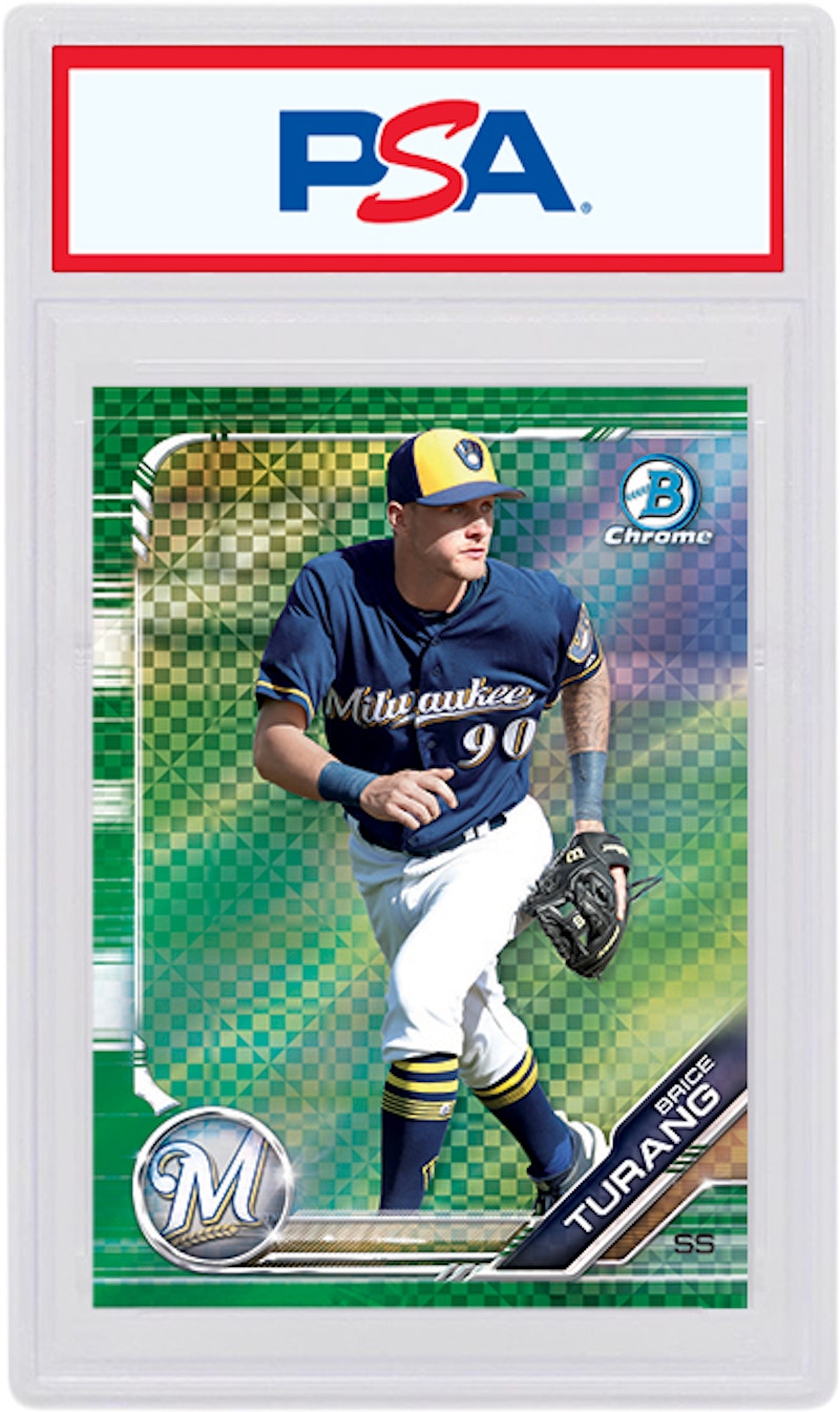 Brice Turang 2019 Bowman Chrome X Green X-Fractor /31 BCP-171 (PSA or BGS Graded)