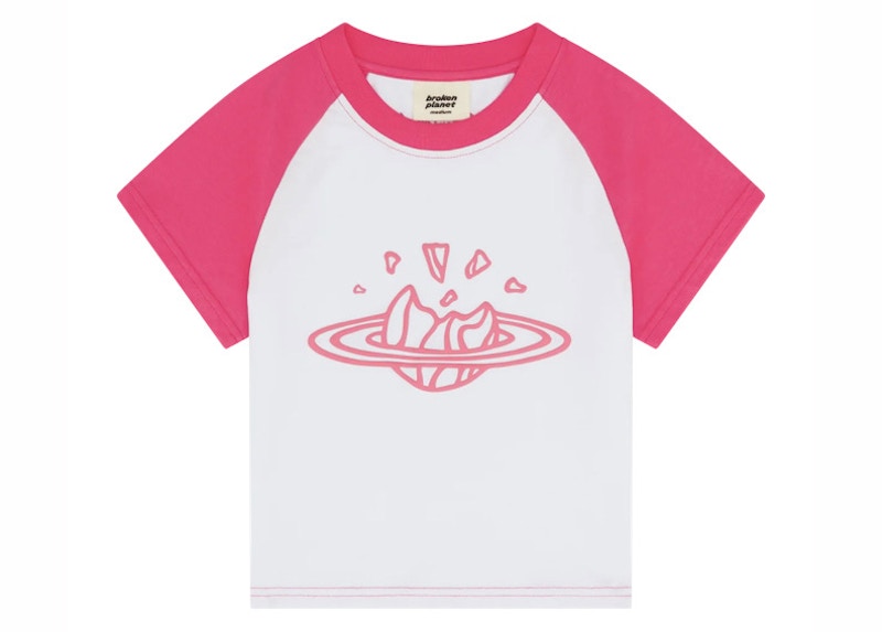 Broken Planet Baby Tee Snow White/Pink
