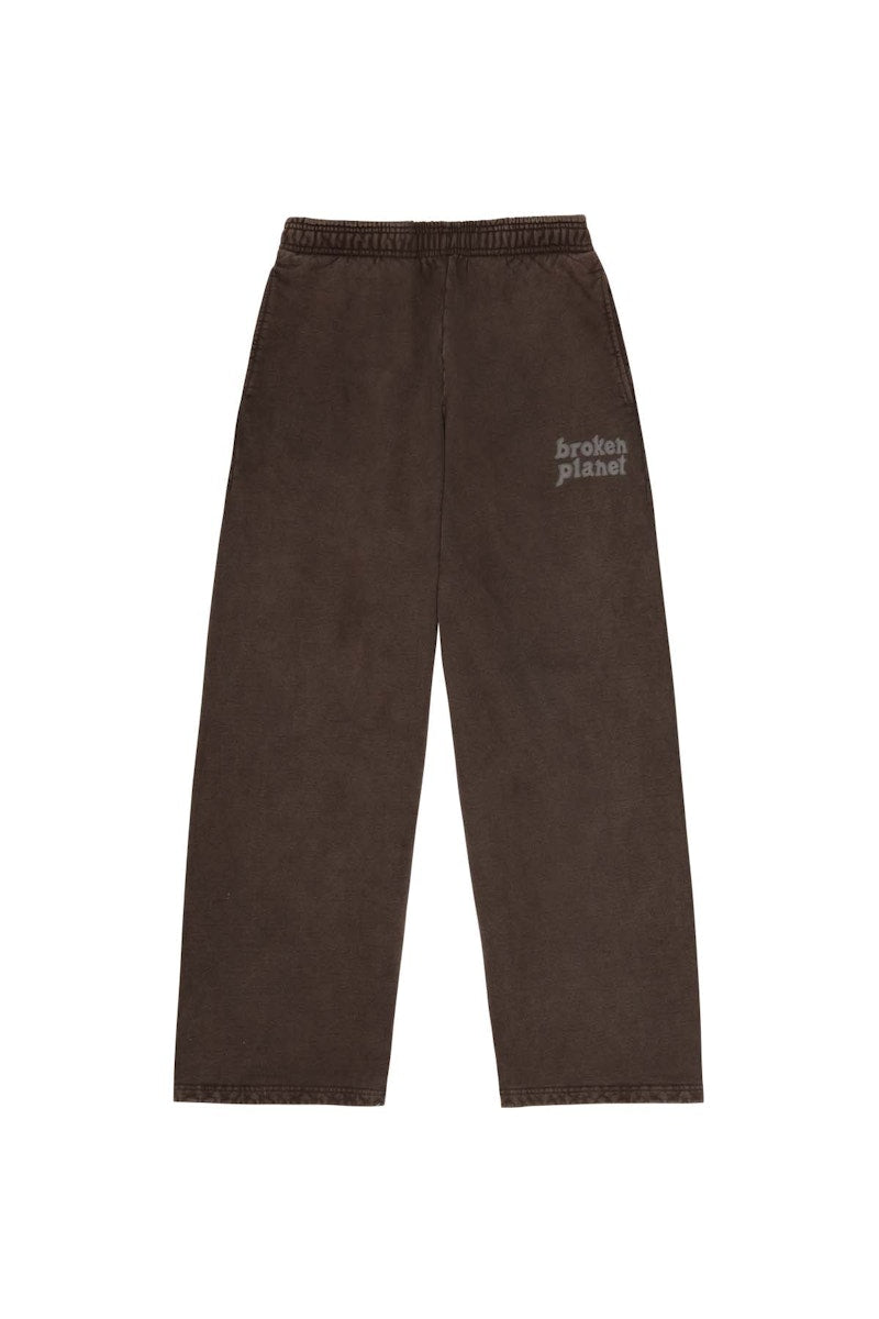 Broken Planet Basics Wide Leg Sweatpants Washed Mocha Brown