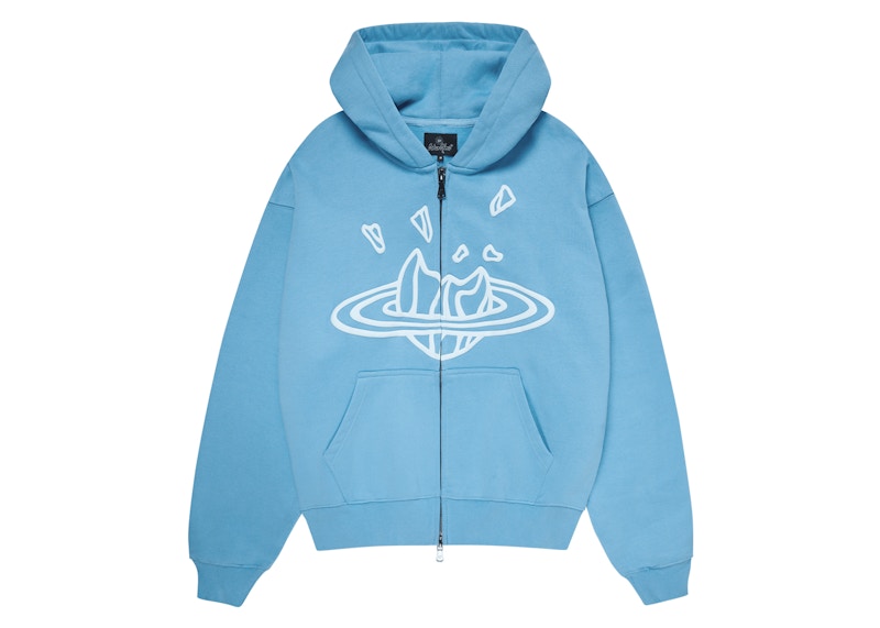 Broken Planet Zip-Up Hoodie Light Blue