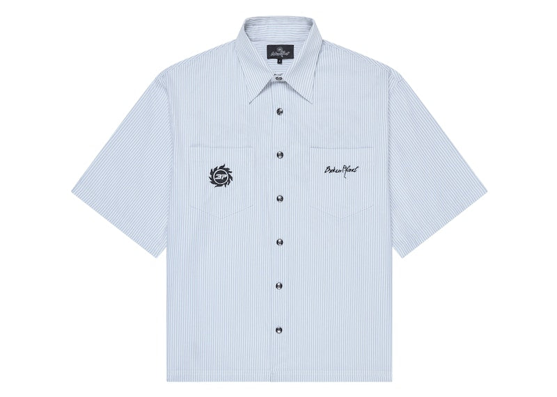 Broken Planet Button-Up Shirt White/Gray