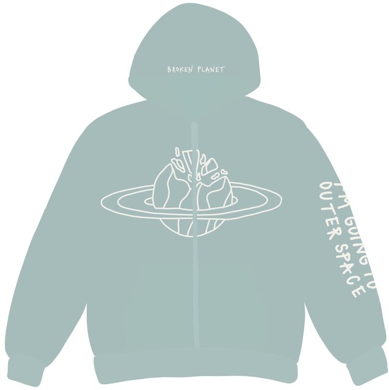 Broken Planet Outer Space Zip Up Hoodie Arctic