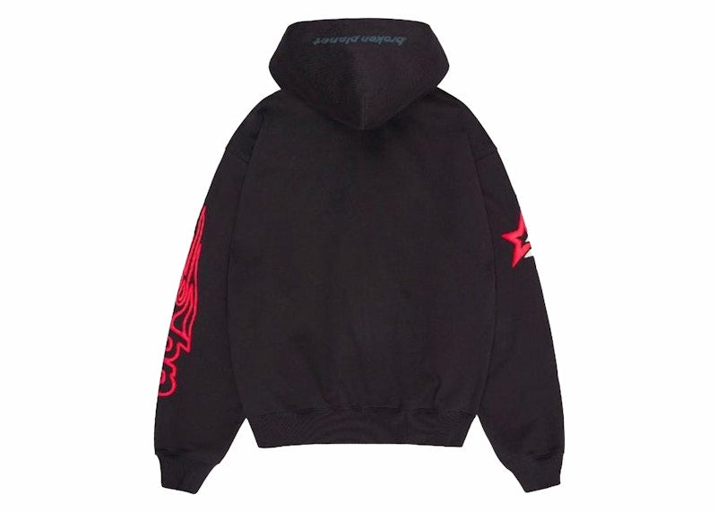 Broken Planet Performance Zip Up Hoodie Soot Black