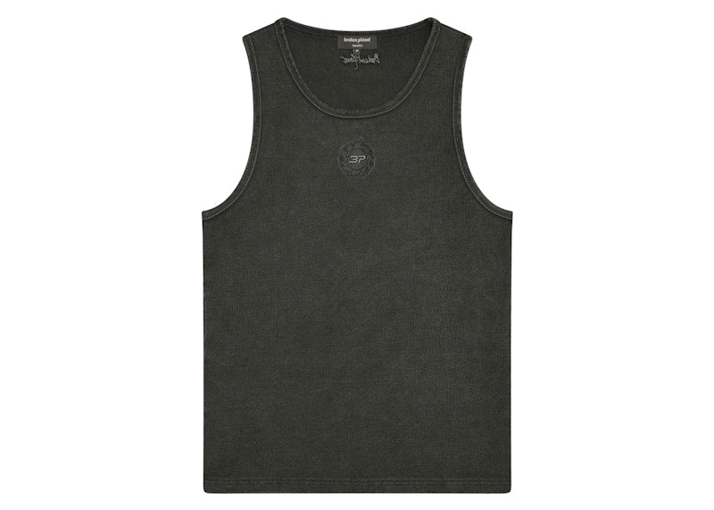 Broken Planet Washed Ribbed Tank Top Washed Black