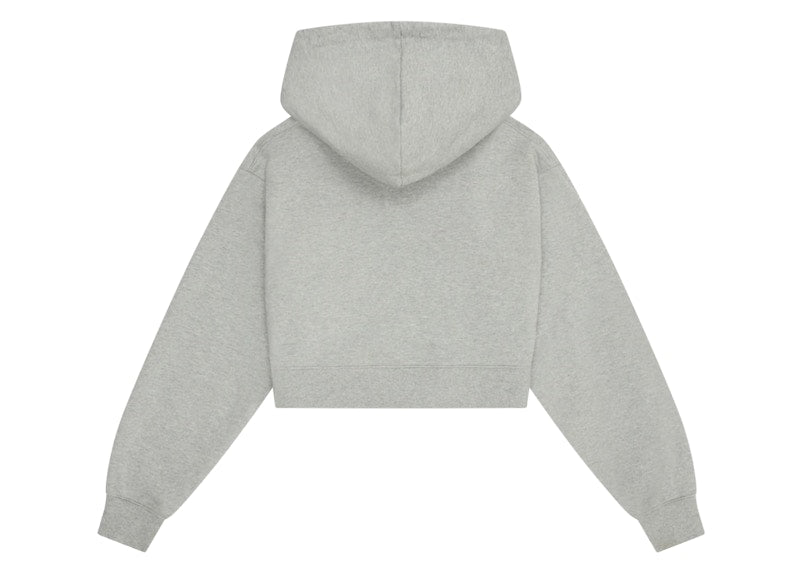 Broken Planet Women's Basics Cropped Zip-Up Hoodie Heather Grey
