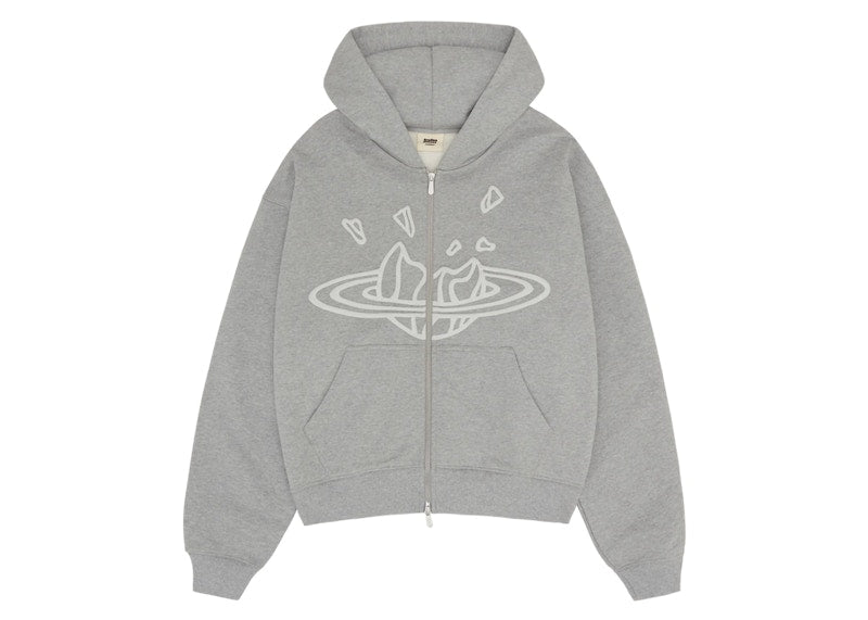 Broken Planet Zip Up Hoodie Heather Grey