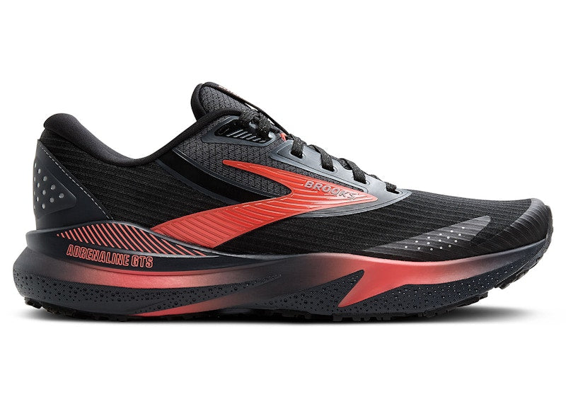 Brooks Adrenaline GTS 24 Weatherized Black Ebony Hot Coral (Women's)