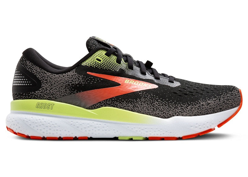 Brooks Ghost 16 Gore-Tex Black Mandarin Red Green