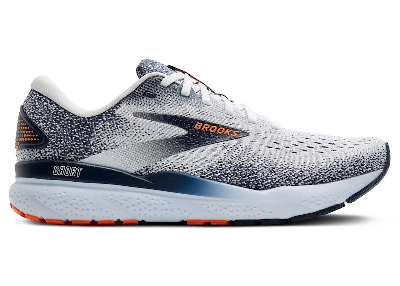 Brooks Ghost 16 White Peacoat Orange
