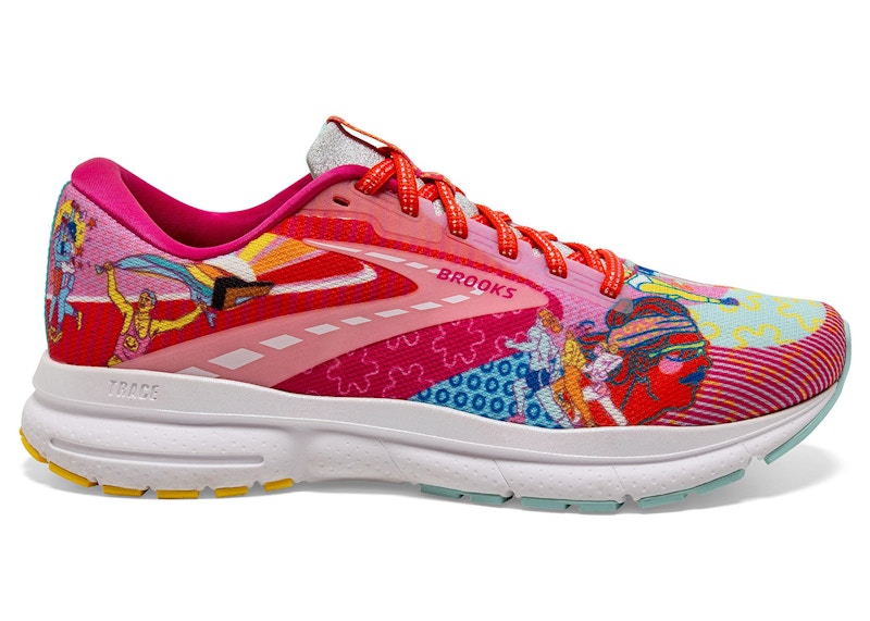 Brooks Trace 3 Pink Blue Yellow
