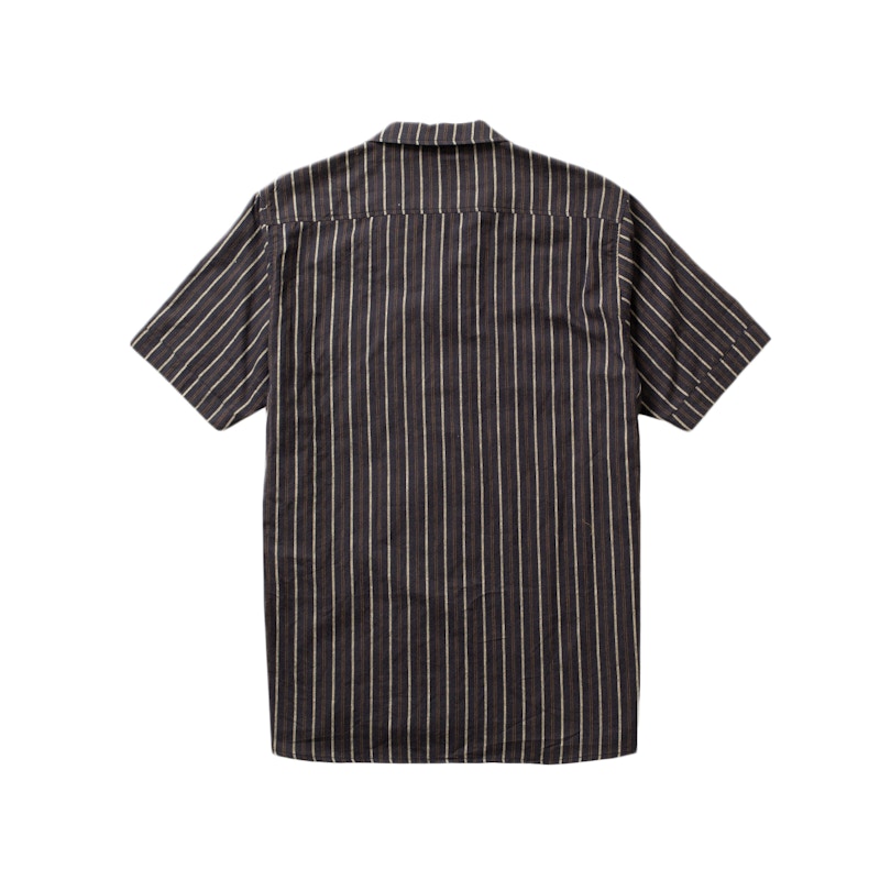Brownstone Striped Club Collar Shirt Navy