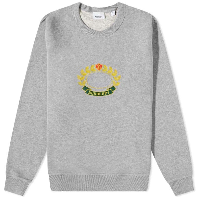 Burberry Addiscombe Laurel Logo Crew Sweatshirt Grey