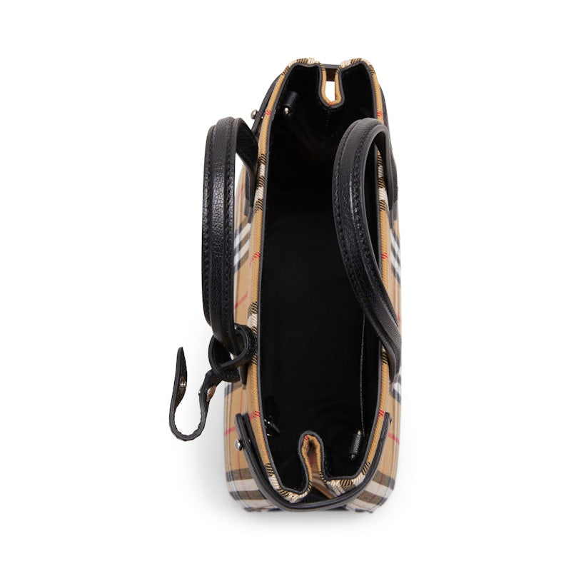 Burberry The Small Banner Vintage Check and Leather Black