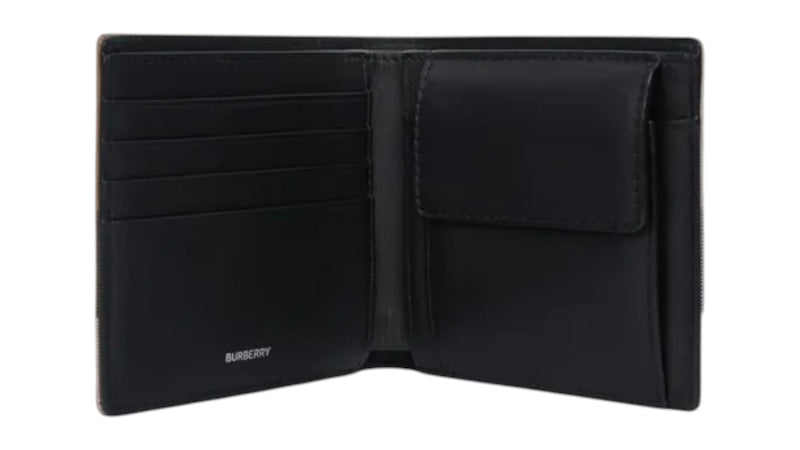 Burberry Check Bifold Wallet With Coin Purse Taupe Brown