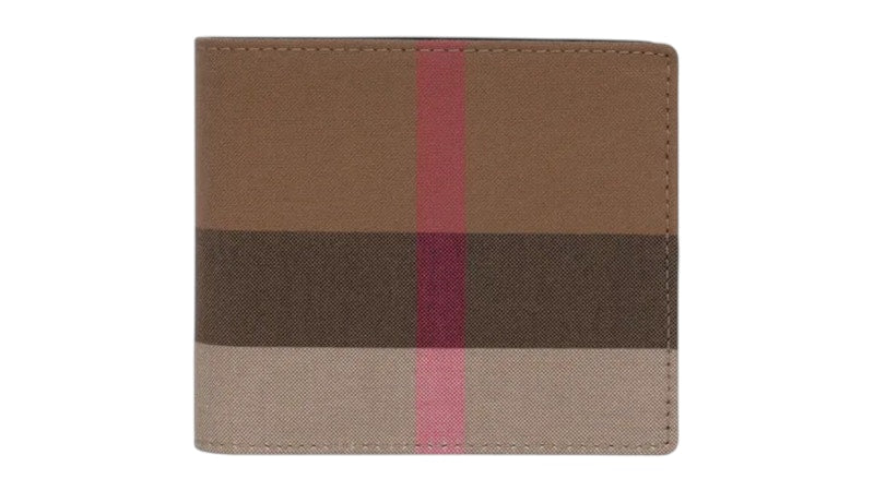 Burberry Check Bifold Wallet With Coin Purse Taupe Brown