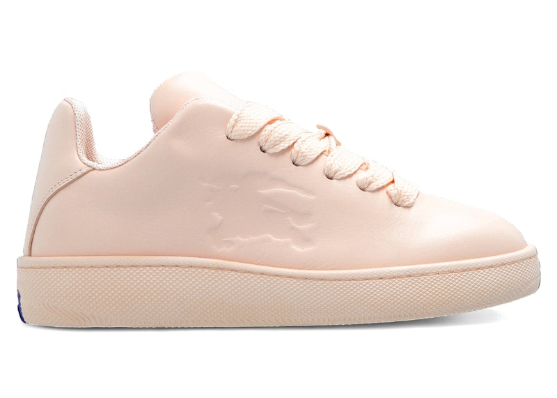 Burberry Box Leather Sneakers Nude Neutrals Equestrian Knight Motif (Women's)