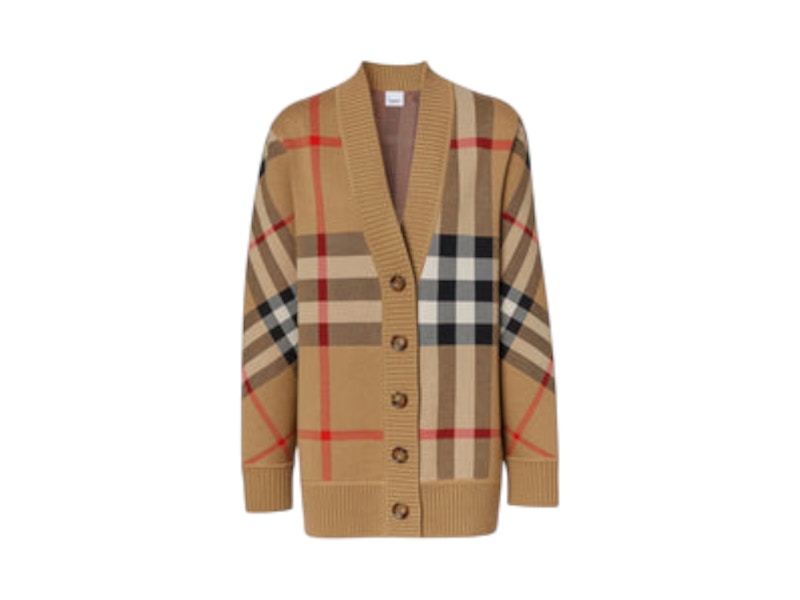 Burberry Burberry Oversized Check Cardigan Archive Beige